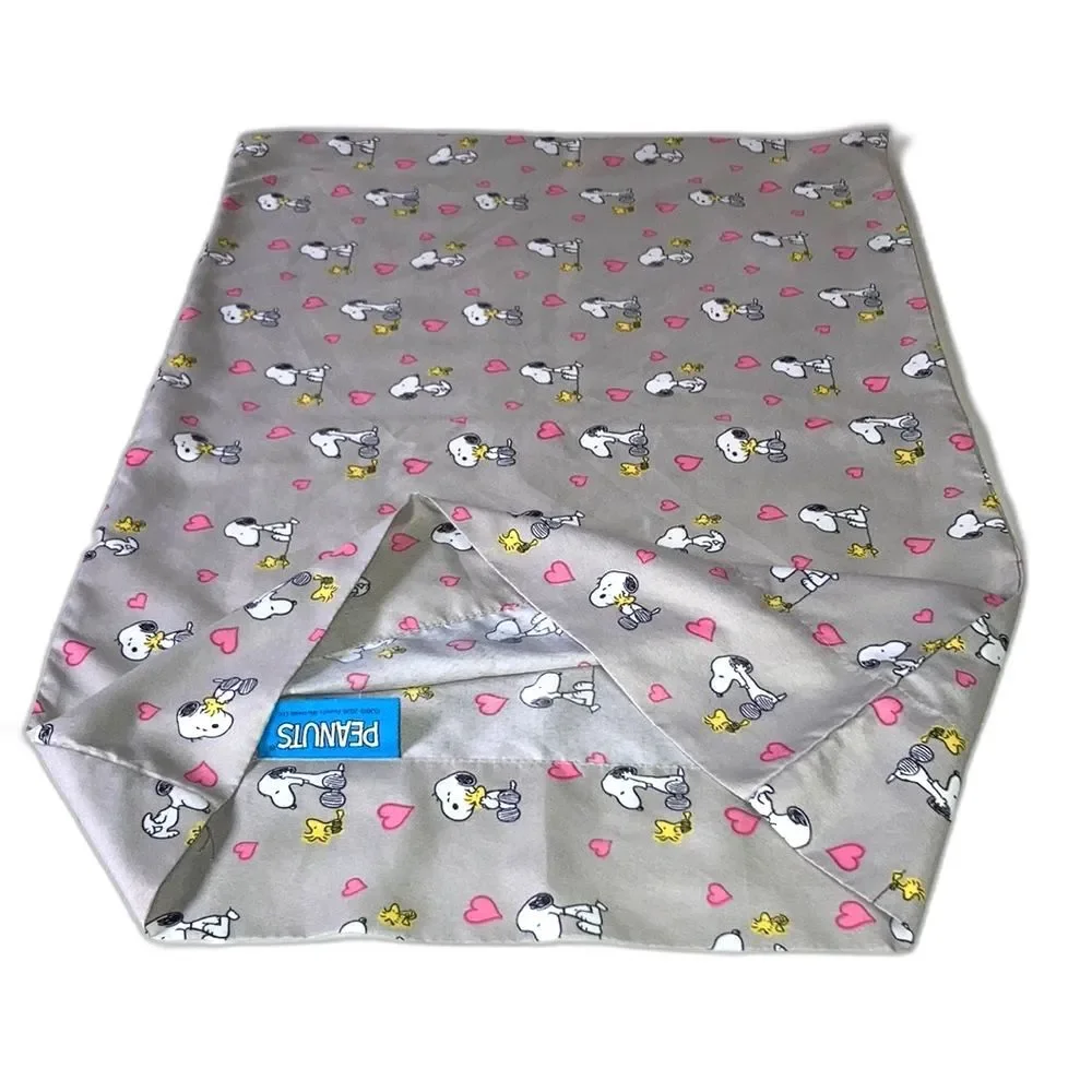 PEANUTS Snoopy Woodstock Pink Hearts Gray 1 Pillow Case Standard Size